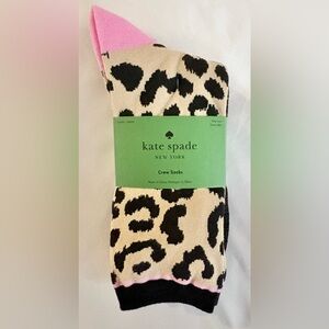 Kate Spade Printed Women's Crew Socks Leopard Animal Rose Print Women OS 4-10